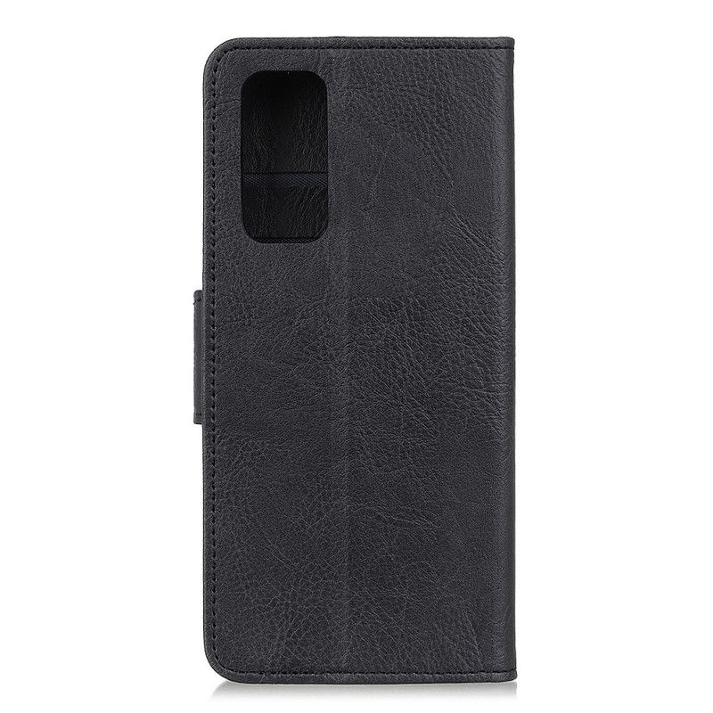 Flip Cover Læder for Samsung Galaxy S20 FE Sort Simpelt Lychee-Imiteret Læder