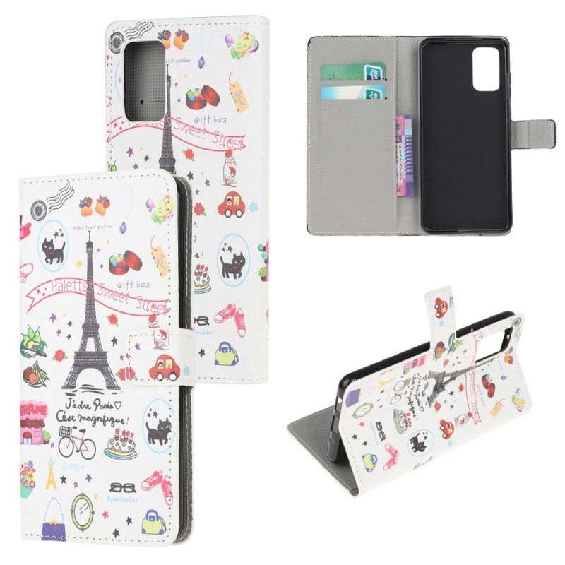 Flip Cover Læder Samsung Galaxy S20 FE Jeg Elsker Paris Original