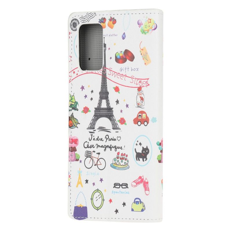 Flip Cover Læder Samsung Galaxy S20 FE Jeg Elsker Paris Original