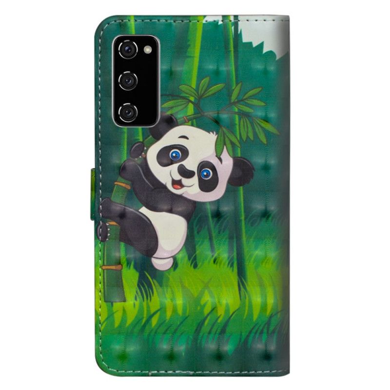 Flip Cover Læder Samsung Galaxy S20 FE Panda Og Bambus Original