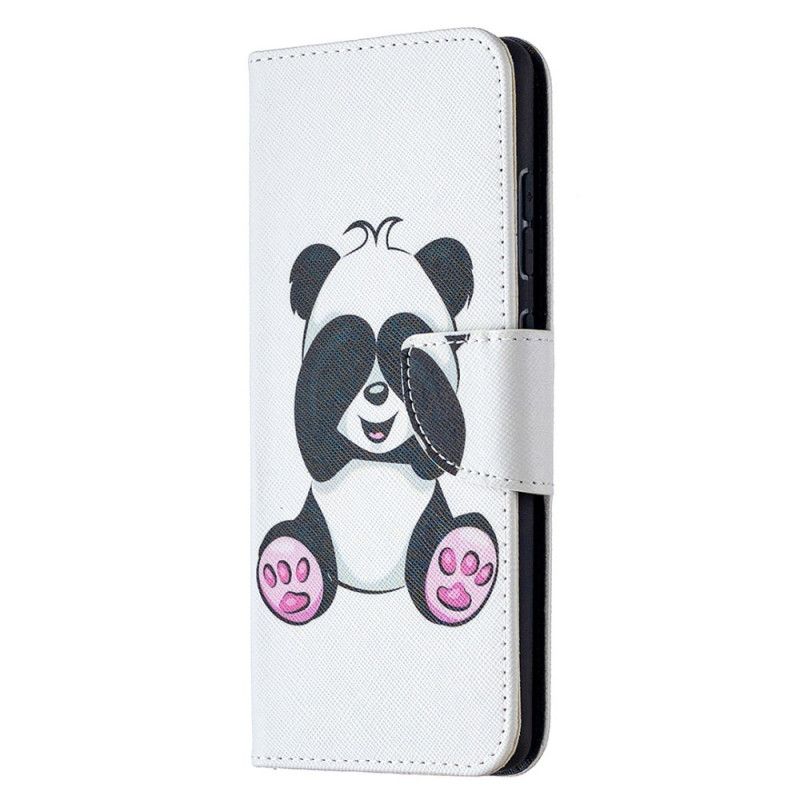 Flip Cover Læder Samsung Galaxy S20 FE Sjov Panda