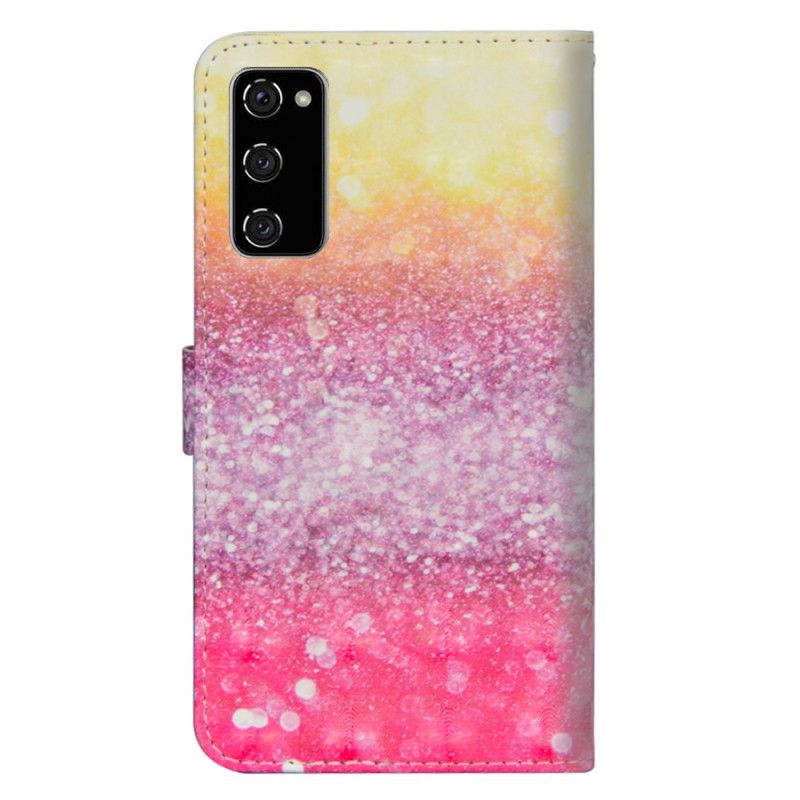 Flip Cover Samsung Galaxy S20 FE Mobilcover Gradient Magenta Glitter