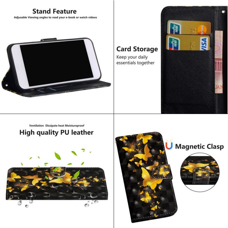 Flip Cover Samsung Galaxy S20 FE Mobilcover Gule Sommerfugle