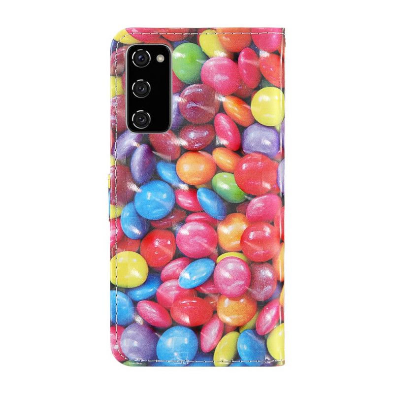 Flip Cover Samsung Galaxy S20 FE Mobilcover Lys Spot Candy Med Rem