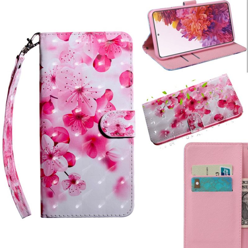 Flip Cover Samsung Galaxy S20 FE Mobilcover Lyserøde Blomster