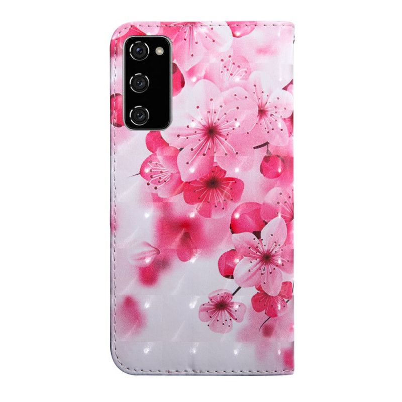 Flip Cover Samsung Galaxy S20 FE Mobilcover Lyserøde Blomster