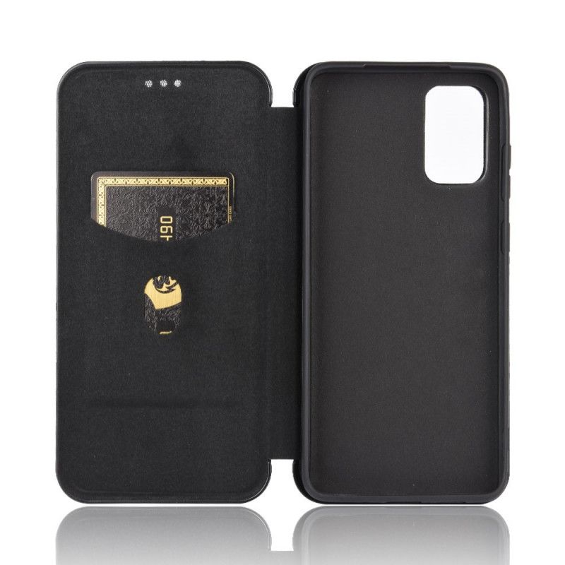 Læder Cover for Samsung Galaxy S20 FE Sort Kulfiber