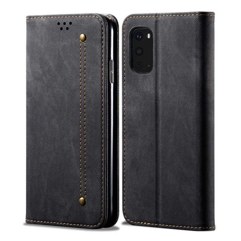 Læder Cover Samsung Galaxy S20 FE Sort Jeansstof Beskyttelse