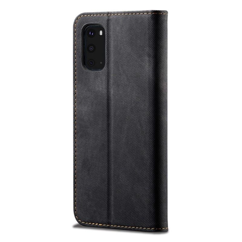 Læder Cover Samsung Galaxy S20 FE Sort Jeansstof Beskyttelse