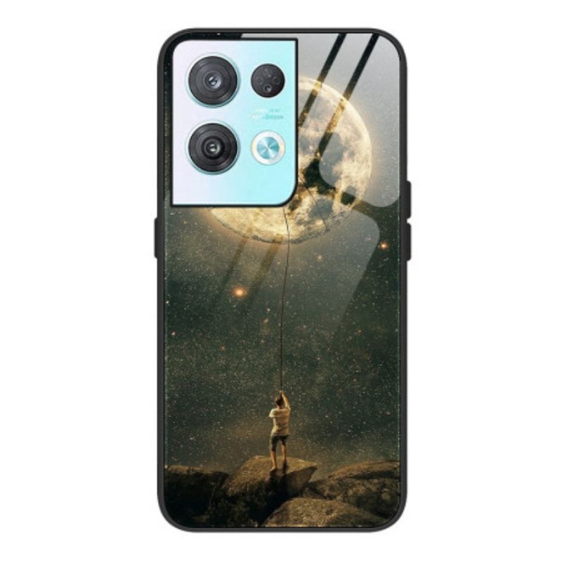 Cover Oppo Reno 8 Pro Moon Man Hærdet Glas