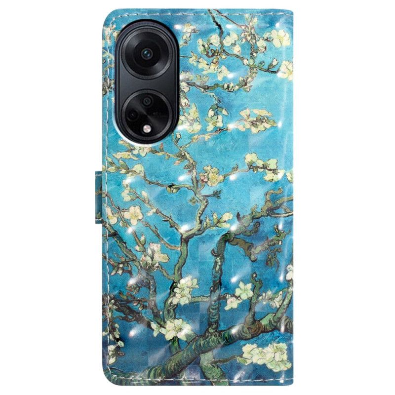 Flip Cover Oppo A98 5g 3d Abrikosblomst Med Rem