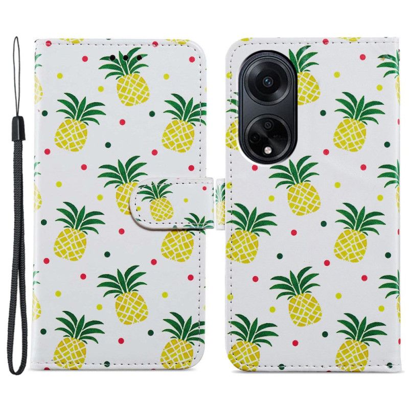 Flip Cover Oppo A98 5g Ananas Med Rem