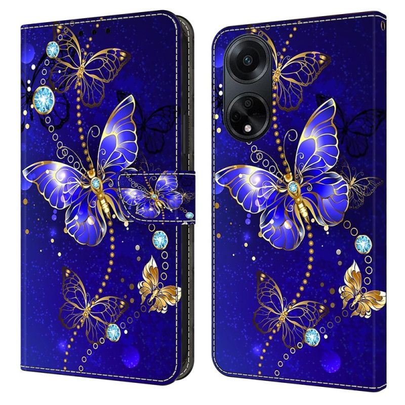 Flip Cover Oppo A98 5g Diamantsommerfugle