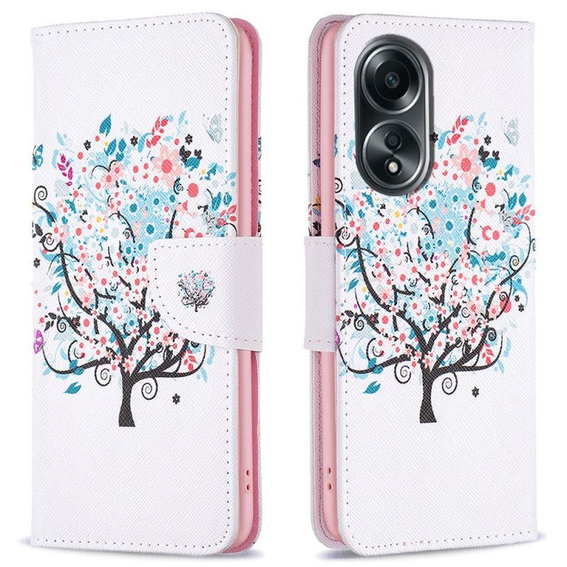 Flip Cover Til Oppo A98 5g Blomstret Træ