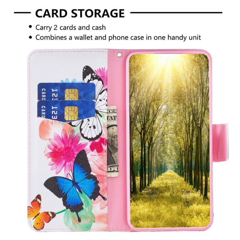 Flip Cover Til Oppo A98 5g To Sommerfugle