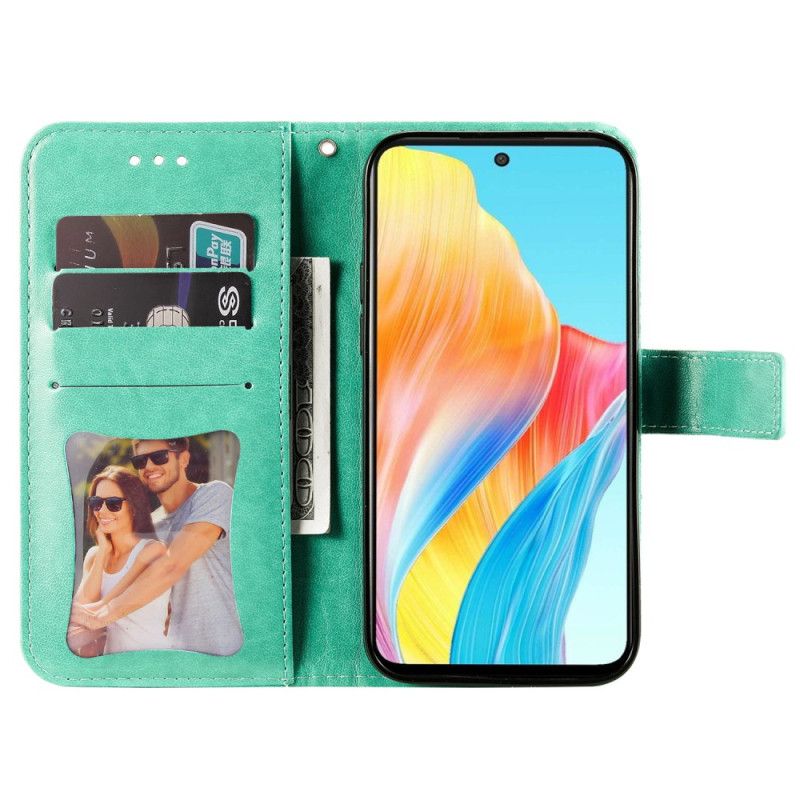 Læder Cover Oppo A98 5g Telefon Etui Mandala Print Med Rem