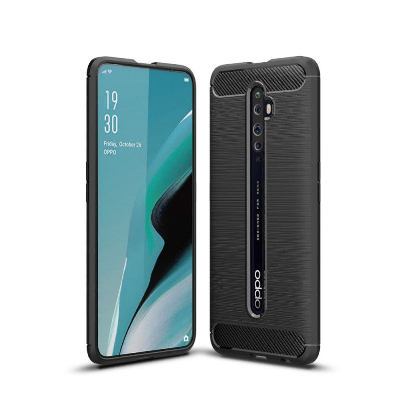 Cover Oppo Reno 2Z Sort Børstet Kulfiber Beskyttelse