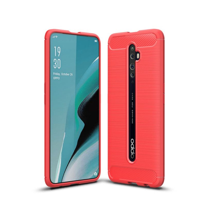 Cover Oppo Reno 2Z Sort Børstet Kulfiber Beskyttelse