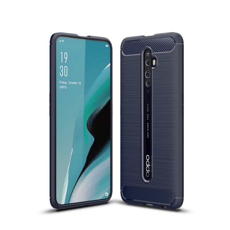 Cover Oppo Reno 2Z Sort Børstet Kulfiber Beskyttelse