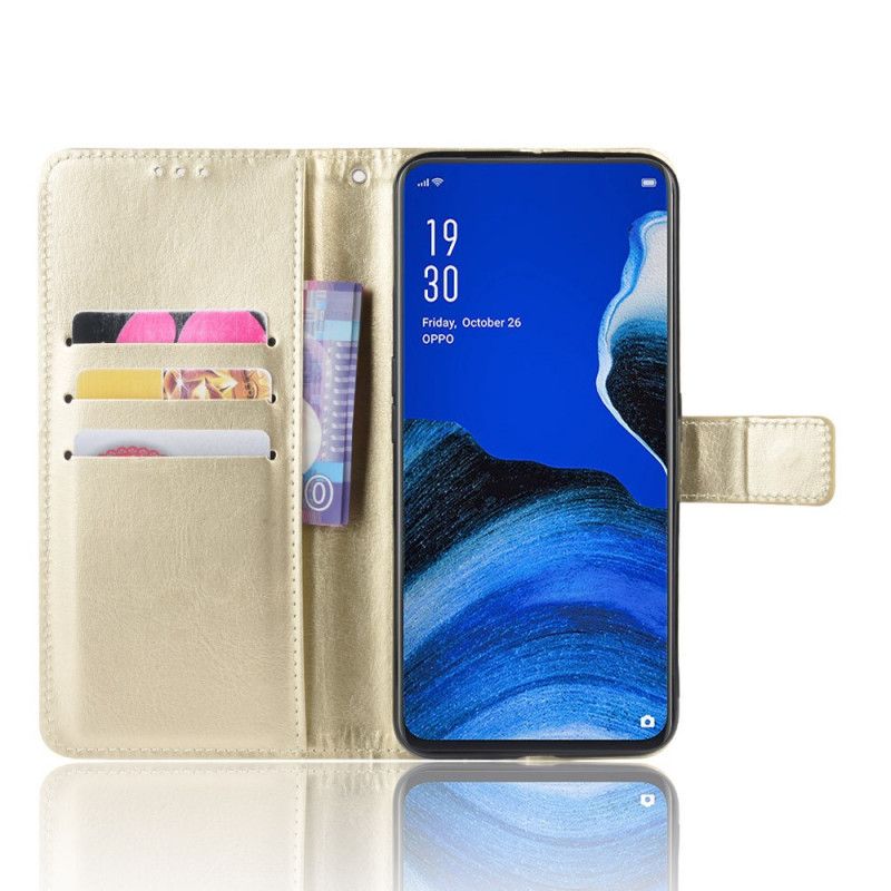 Flip Cover Oppo Reno 2Z Sort Mobilcover Prangende Kunstlæder