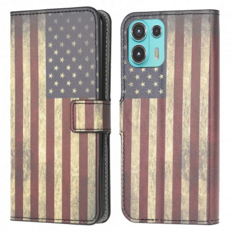 Flip Cover Motorola Edge 20 Lite Amerikansk Flag