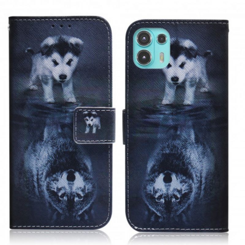 Flip Cover Motorola Edge 20 Lite Ernesto The Wolf