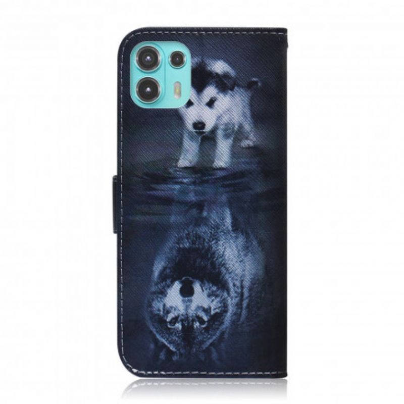 Flip Cover Motorola Edge 20 Lite Ernesto The Wolf