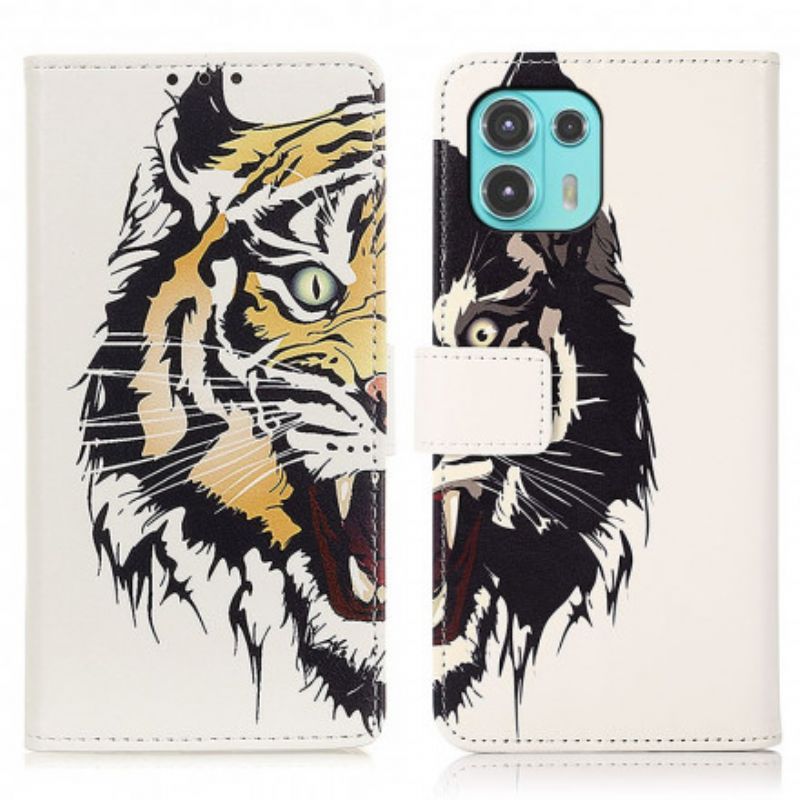 Flip Cover Motorola Edge 20 Lite Fierce Tiger