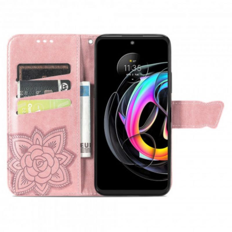 Flip Cover Motorola Edge 20 Lite Halve Sommerfugle