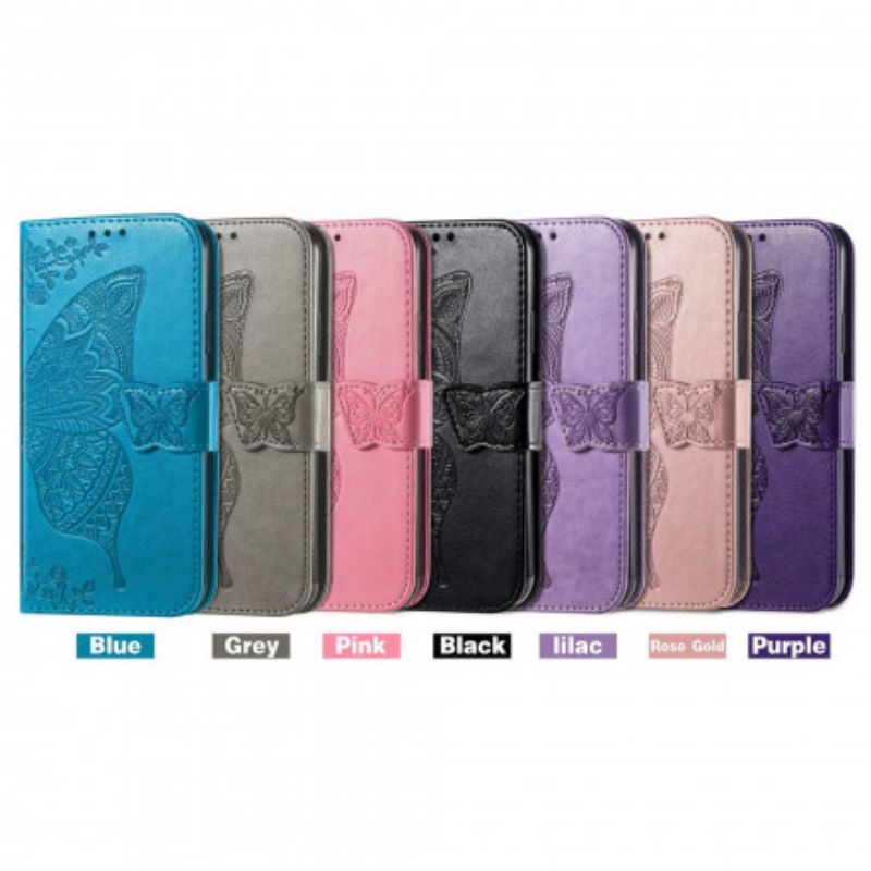 Flip Cover Motorola Edge 20 Lite Halve Sommerfugle