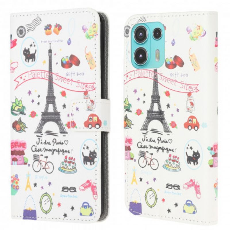 Flip Cover Motorola Edge 20 Lite Jeg Elsker Paris