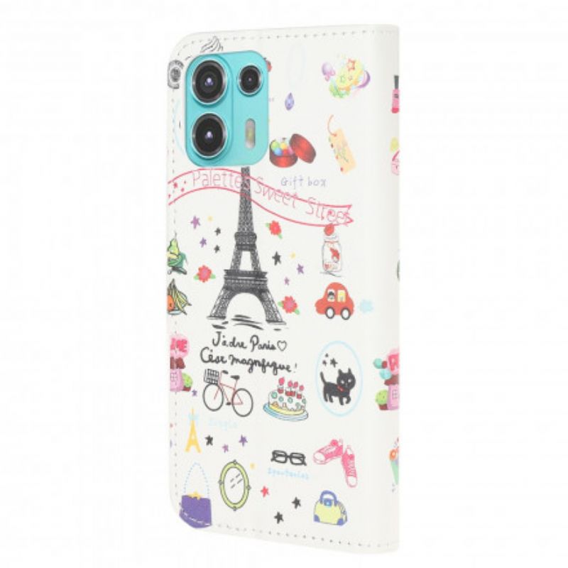 Flip Cover Motorola Edge 20 Lite Jeg Elsker Paris