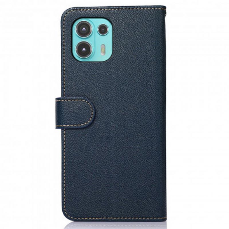 Flip Cover Motorola Edge 20 Lite Litchi Style Rfid Khazneh