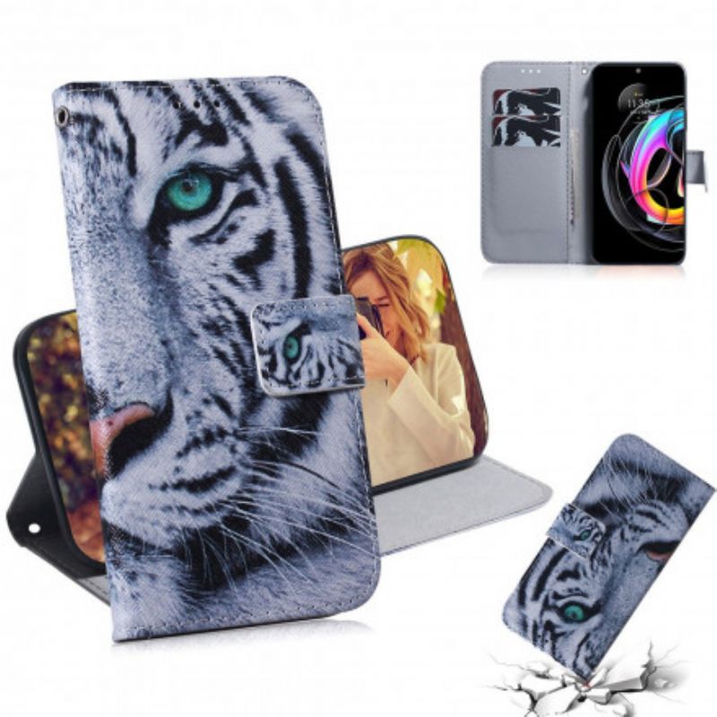 Flip Cover Motorola Edge 20 Lite Tiger Face