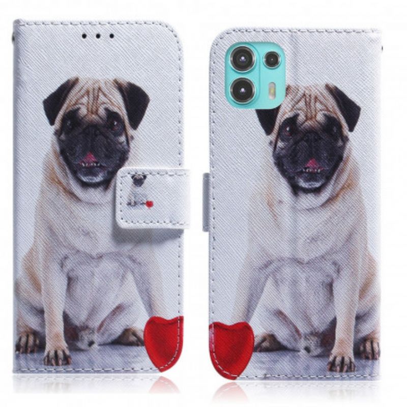 Læder Cover Motorola Edge 20 Lite Pug Dog