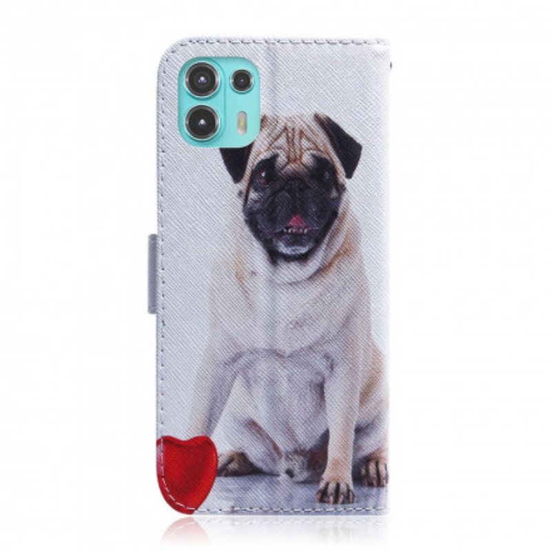 Læder Cover Motorola Edge 20 Lite Pug Dog