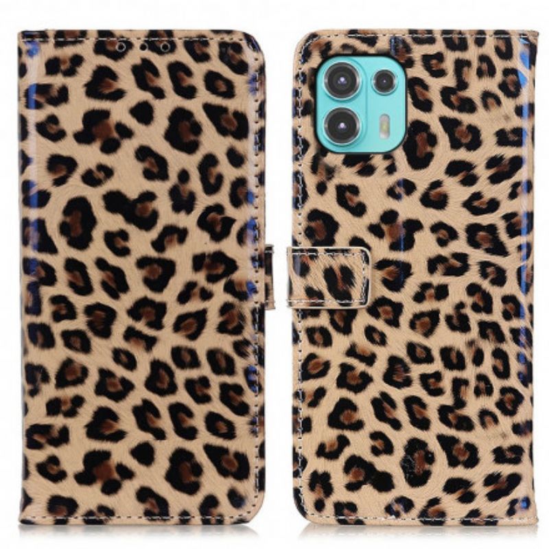 Læder Cover Motorola Edge 20 Lite Telefon Etui Leopard