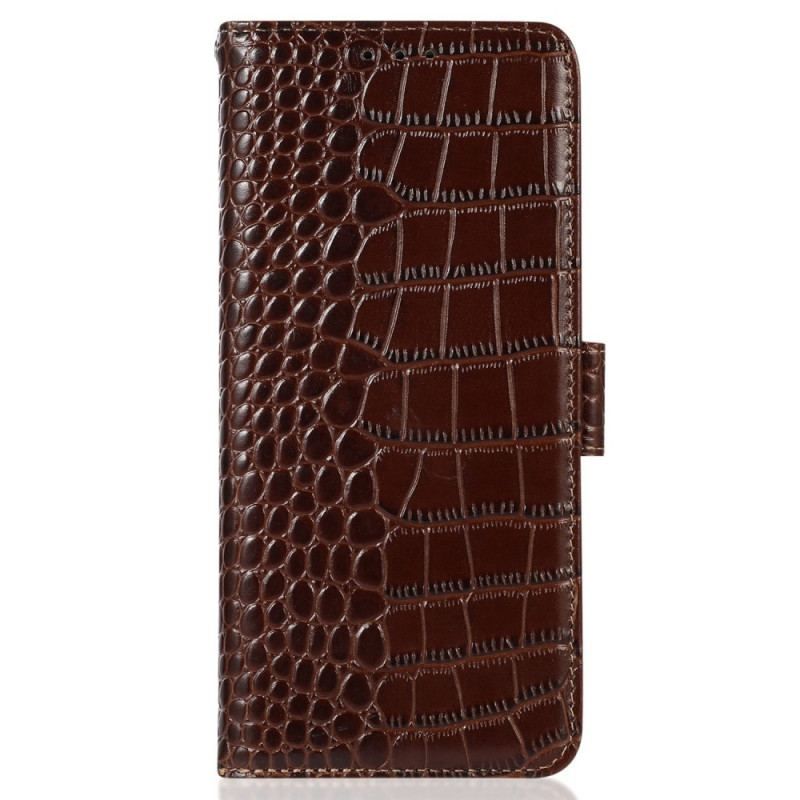 Læder Cover Oppo Reno 8 Crocodile Style Rfid