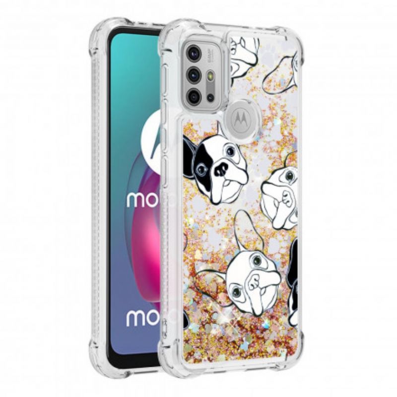 Cover Moto G30 / G10 Mr Hunde Pailletter