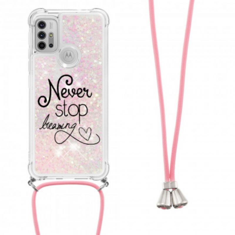 Cover Moto G30 / G10 Never Stop Glitter Snøre