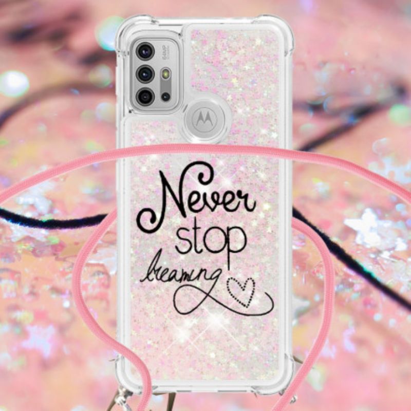 Cover Moto G30 / G10 Never Stop Glitter Snøre