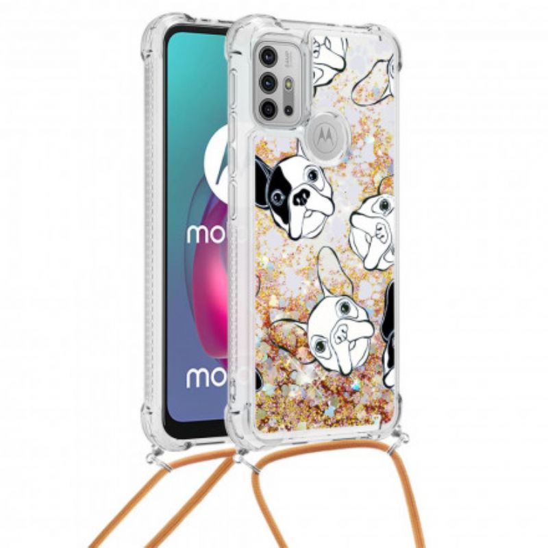 Cover Til Moto G30 / G10 Sequin-snørehunde