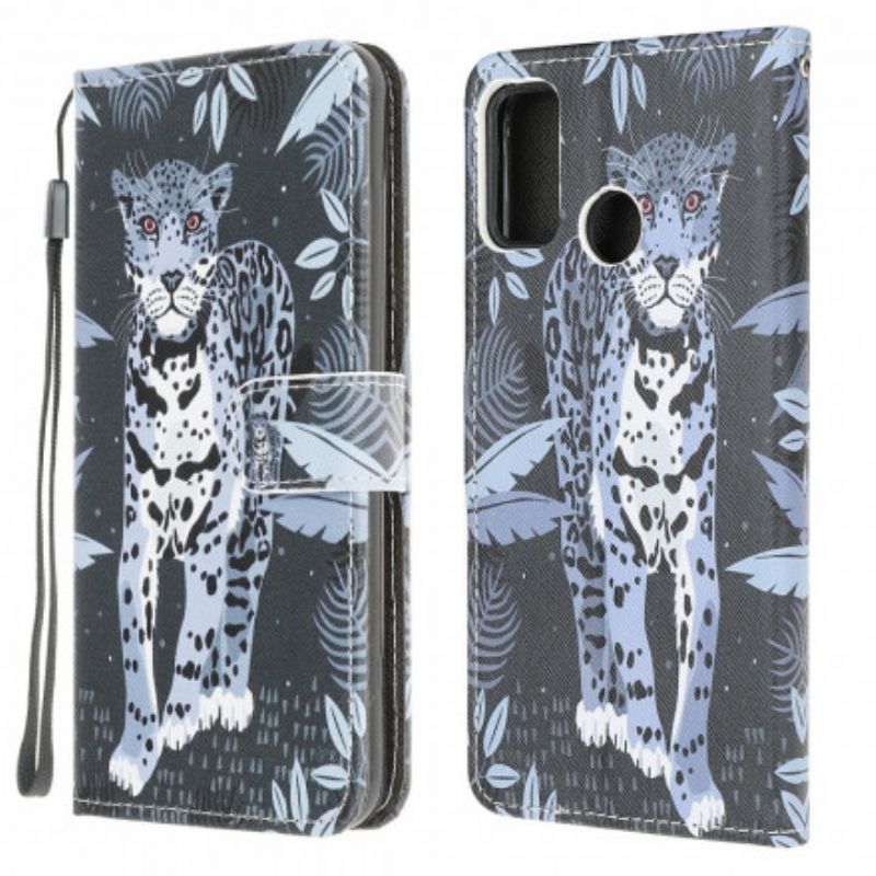 Flip Cover Moto G30 / G10 Leopard Strappy