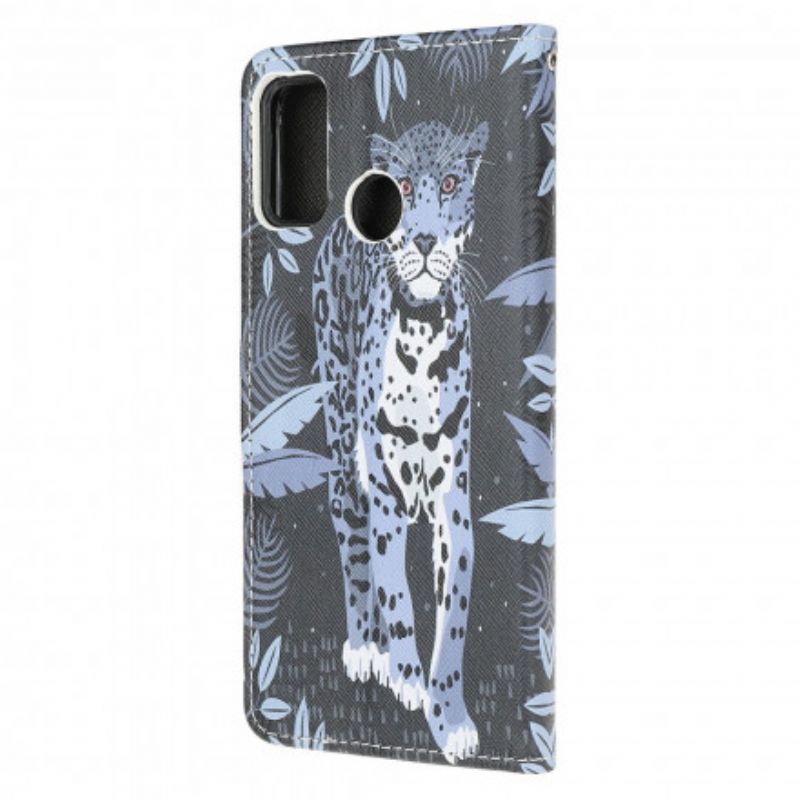 Flip Cover Moto G30 / G10 Leopard Strappy