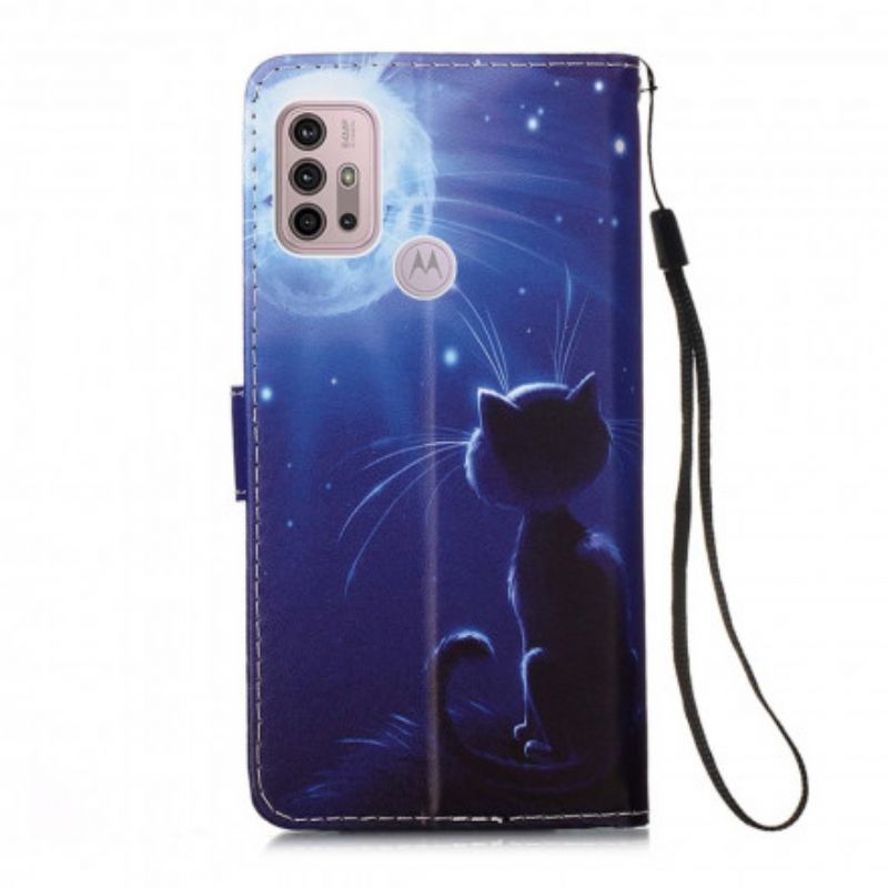 Flip Cover Moto G30 / G10 Moonlight Cat