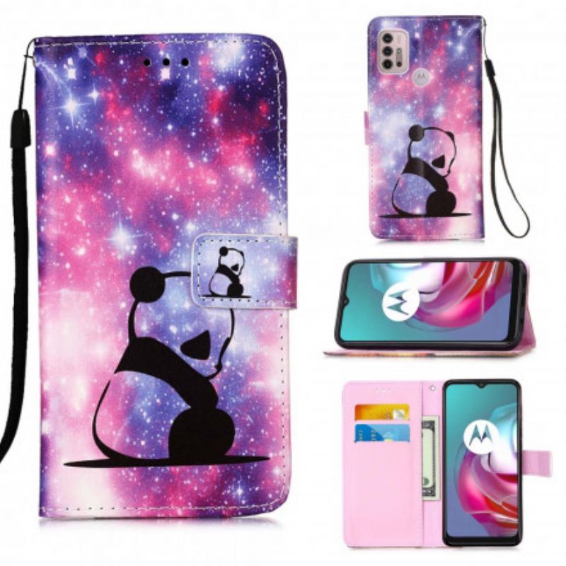 Flip Cover Moto G30 / G10 Panda Galaxy