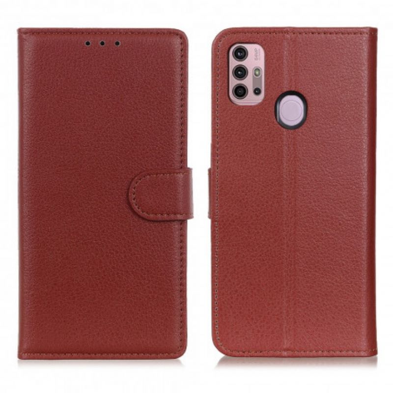 Flip Cover Moto G30 / G10 Traditionelt Litchi Imiteret Læder