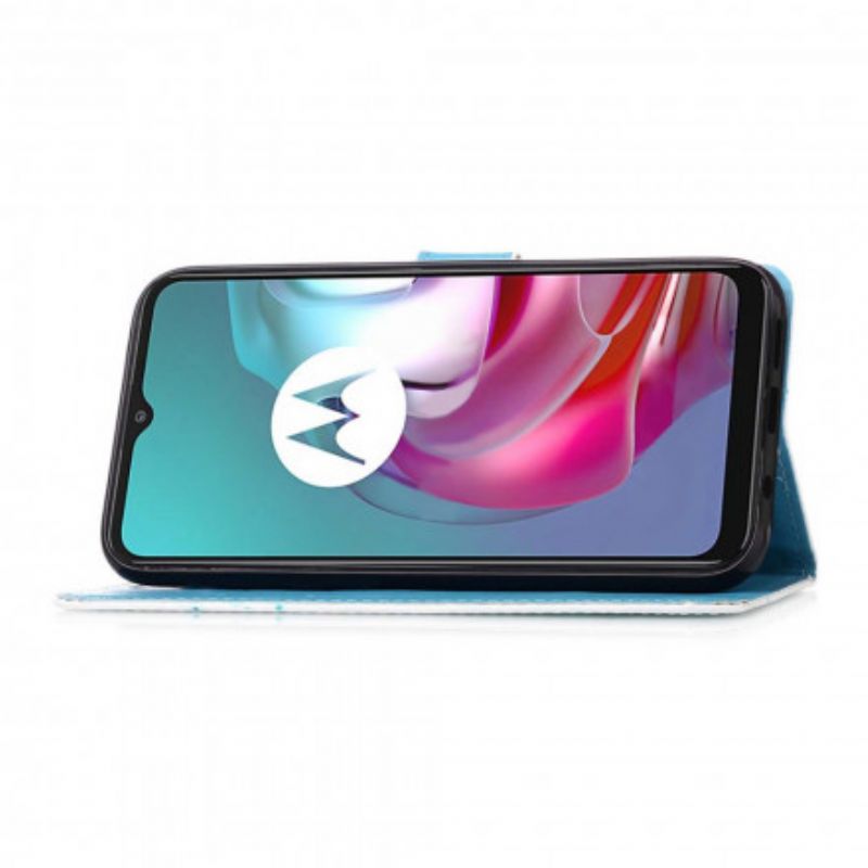 Flip Cover Til Moto G30 / G10 Gyldne Sommerfugle