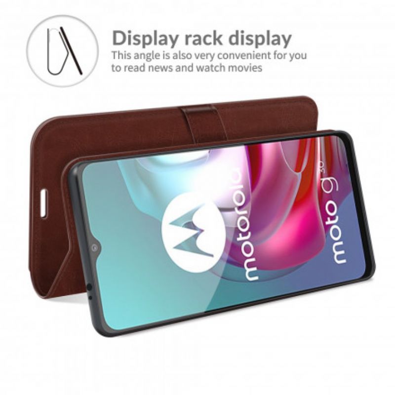 Flip Cover Til Moto G30 / G10 Lædereffektdesign