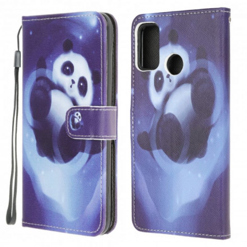 Flip Cover Til Moto G30 / G10 Panda Space Strappy